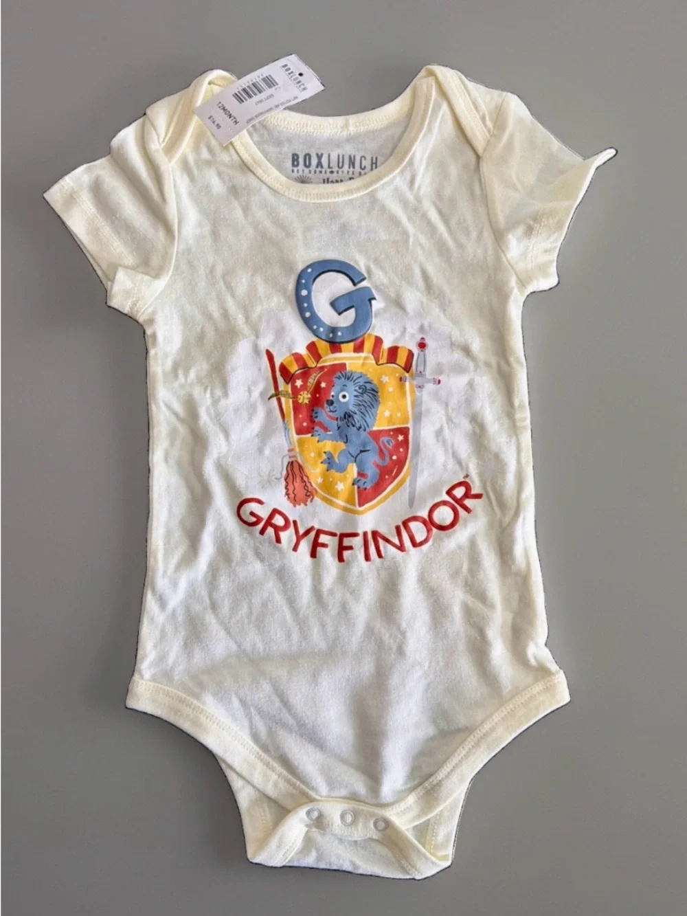 Harry Potter Gryffindor Infant One-Piece White Box Lunch Exclusive 12 Months NWT